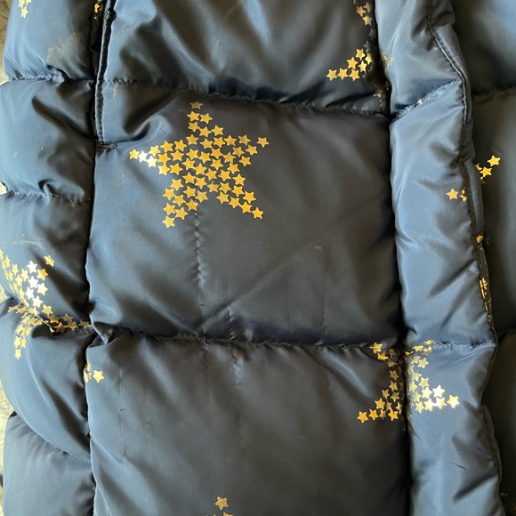 Gap Long Down Jacket for Kids- Blue with Gold Stars, Size 5 - Picture 3 of 8